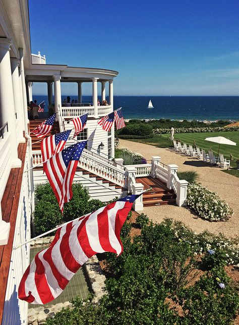 The Ocean House England Aesthetic, Classy Girls Wear Pearls, Independance Day, American Holiday, Haus Am See, Sea To Shining Sea, Ocean House, American Flags, Town And Country