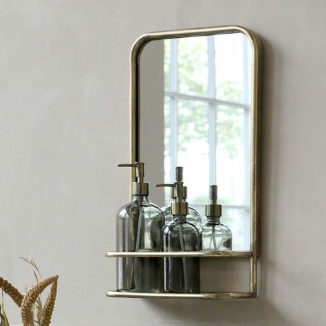 Mirror Candle Holder, Understairs Toilet, Mirror Candle, Loo Roll Holders, Small Bathroom Mirrors, Bathroom Ladder, Wardrobe Rail, Bathroom Mirror With Shelf, Scandi Home