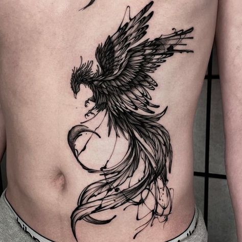 Flying Phoenix Tattoo, Phoenix Tattoo Sleeve, Awful Tattoos, Phoenix Artwork, Phoenix Tattoos, Dark Tattoos, Phoenix Tattoo Design, Circle Tattoos, Crow Tattoo