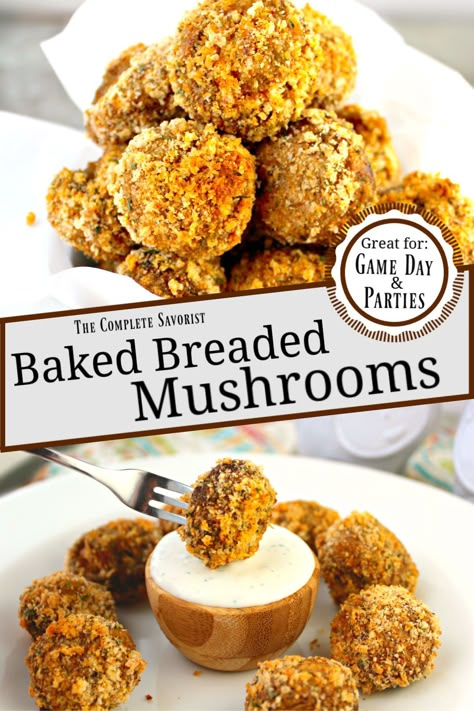 Crispy Oven Fried Garlic Mushrooms, Crispy Oven Baked Mushrooms, Oven Fried Mushrooms Crispy, Baked Breaded Mushrooms, Oven Fried Mushrooms, Crispy Baked Mushrooms, Baked Mushrooms Oven, Breaded Veggies, Crispy Mushrooms Recipe