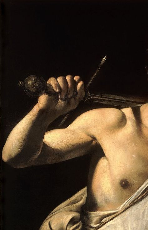 Detail from Caravaggio’s “David with the Head of Goliath”, c.1607. Cregan Stark, Criston Cole, Moodboard Images, Captive Prince, St Sebastian, Rennaissance Art, Regulus Black, Greek Myths, Old Paintings