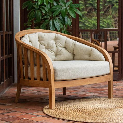 Oversized Outdoor Chair, Outdoor Reading Chair, Patio Retreat, Cuddle Chair, Porch Chairs, Teak Lounge Chair, Lounge Chair Cushions, Brown County, Outdoor Lounge Chair