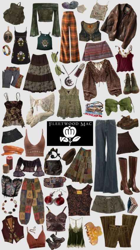 #fleetwoodmac #music #hippievibes #hippieaesthetic #hippies #fleetwoodmacaesthetic #70s #90s Goblincore Outfits, Outfits Colorful, Sick Clothes, 2000s Outfit, Hippie Lifestyle, Earthy Outfits, Hippie Style Clothing, Dark Outfits, Antique Clothing