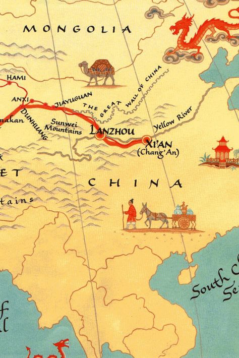 Chinas New Silk Road Promises Prosperity Across Eurasia Ancient China Map, Silk Road Map, Silk Road Art, Map Worksheets, Hans Christian Anderson, China Map, Historical Timeline, Environment Props, Dunhuang