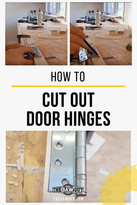 If you're installing a new door, you will first need to learn how to cut out door hinges. Check out our guide and learn how to do it yourself. With some basic knowledge and a few simple tools, you will feel confident about installing your new door in no time.  #thesawguy #homeimprovement #DIYhome #homeprojects #howtodoorhinges #doorhinges #howtoinstalladoor Exterior Door Hinges, How To Install Door Hinges, How To Install Hinges, Door Hinges Installing, Door Hinge Repair, Woodworking Clamps, Basic Knowledge, Reno Ideas, Teds Woodworking