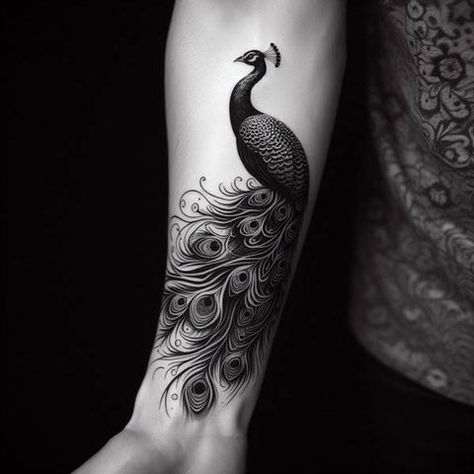 Peacock Neck Tattoo, Black And White Peacock Tattoo, Peacock Tattoo Men, Peacock Tattoo Black And White, Peacock Tattoo Ideas, Peacock Tattoo Designs, Peacock Tattoo, Design Tattoos, White Peacock