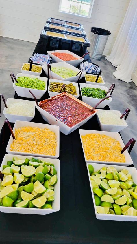 Klein's Catering Mexican Dinner Deluxe Buffet. Follow us on Facebook @Kleinscatering Mexican Food Catering Ideas, Taco Bar Set Up Ideas Mexican Buffet, Quince Food Ideas Mexican, Mexican Wedding Food Ideas, Mexican Catering Ideas, Mexican Buffet Ideas, Taco Bar Buffet Set Up, Mexican Wedding Foods, Taco Bar Buffet