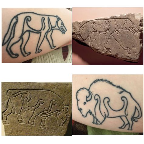 Pictish Tattoo Scotland, Petroglyph Tattoo, Archeology Tattoo, Gen Z Tattoo, Pictish Tattoo, Griffin Tattoo, Celtic Images, Clan Macdonald, Celtic Animals