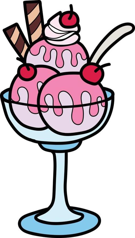 Hand Drawn strawberry ice cream with cup illustration Ice Cream Cup Drawing, Drawn Strawberry, Ice Cream Drawing, Cream Drawing, Cup Illustration, Cup Ice Cream, Ice Cream Clipart, Ice Cream Cup, Strawberry Ice Cream