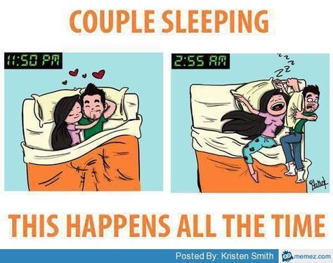 20 Couple Memes That Are Too Funny For Words | SayingImages.com Sleeping Funny, Funny Couples Memes, Couple Memes, Couple Sleeping, Funny Couple, Married Couples, Funny Family, Good Night Messages, Romantic Moments