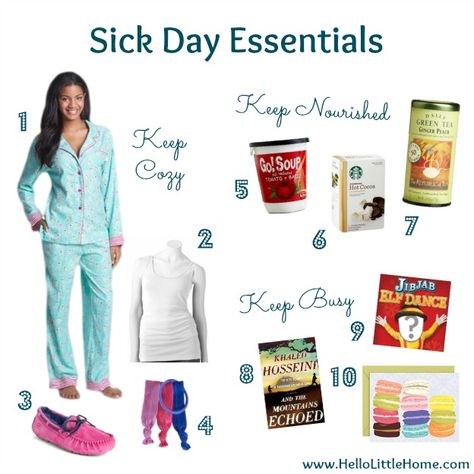 Sick Day Essentials For Her, Sick Essentials, Sick Hacks, Sick Kit, Sick Day Outfit, Sick Day Essentials, Kissy Missy, Gym Bag Essentials, At Home Outfits