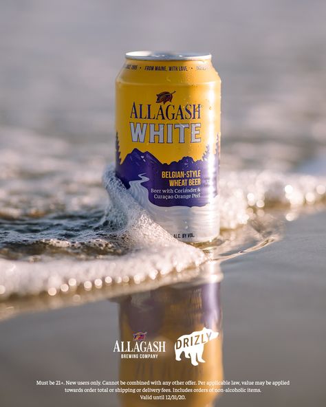 Citrusy, hazy, refreshment. This summer, get Allagash White craft beer delivered right to your door with Drizly. $5 off your first order with ALLAGASH5 Craft Beer Photography Photo Ideas, Beach Beer Photography, Beer Commercial, Beer Can Photography, Can Photography, Beach Beer, Beer Commercials, Cocktail Videos, Beer Snob