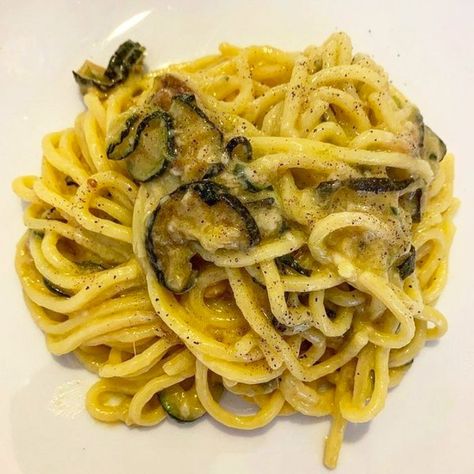 Pasta alla nerano - Al.ta Cucina Provolone, Spaghetti, Pasta, Ethnic Recipes