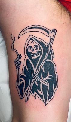 Tattoo Idea Forearm, Grim Reaper Tattoos, Santa Muerte Tattoo, See Tattoo, Grim Reaper Tattoo, Reaper Tattoo, Grunge Tattoo, Tattoo Apprentice, Most Popular Tattoos