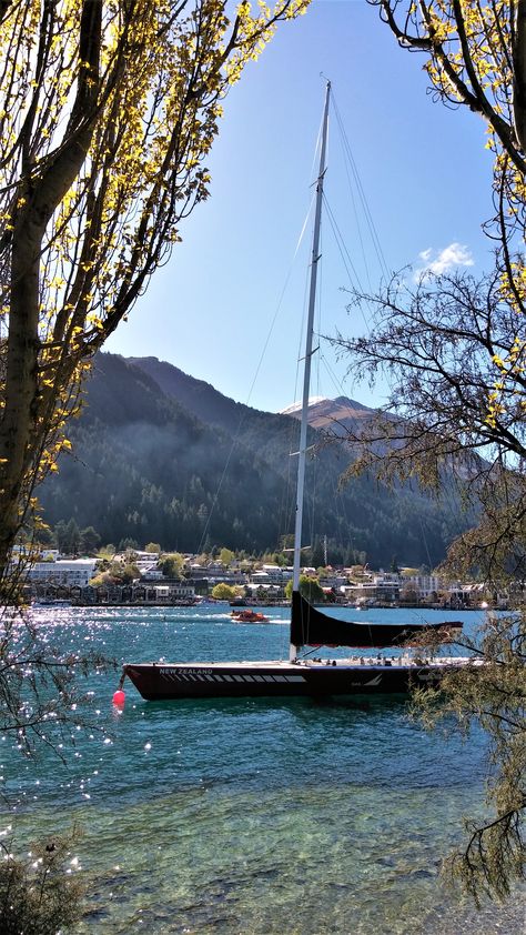 Lake Wakatipu, Queenstown, New Zealand Nz Travel, Lake Wakatipu, Queenstown New Zealand, Lake Front, Queenstown, Travel Goals, Getting Old, Mood Boards, New Zealand