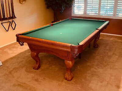 ad eBay - Beautiful American-made 8 Foot Olhausen Pool Table in Great Condition - Buy Now, click the link (eBay) Vintage Billiards Table, Brunswick Pool Tables Antiques, Olhausen Pool Table, 48" Poker Table, Cue Rack, Pool Table, American Made, Table Covers, Fun Sports