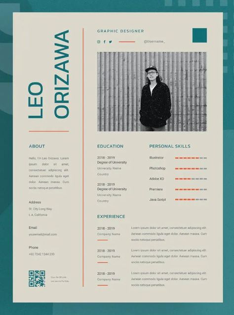 CV Resume Template AI, EPS, PSD Artistic Resume Design, Graphic Design Resume 2023, Interesting Cv Design, Cv Design Photographer, Artistic Cv Design, Cv 2023 Design, Creative Cv Layout, Personal Resume Design, Cv Design Inspiration