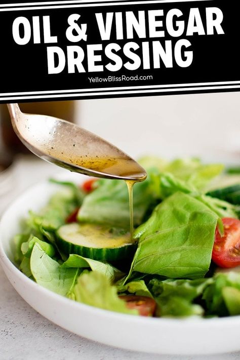 How to Make a Vinaigrette Oil And Vinegar Salad Dressing Recipe, Vinegrette Dressing, Oil And Vinegar Dressing, Vinaigrette Recipes Easy, Oil Vinegar Dressing, Best Salad Dressing, Man Recipes, Vinegar Salad Dressing, Salad Dressing Recipes Healthy