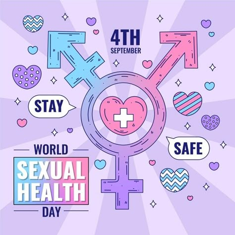 World sexual health day concept Free Vector Sexuality Poster, Medical Gaslighting, Geometrical Prints, Aesthetic Boarders Designs, Cat Logo Design, Health Icon, Showing Respect, Desain Buklet, Human Sexuality