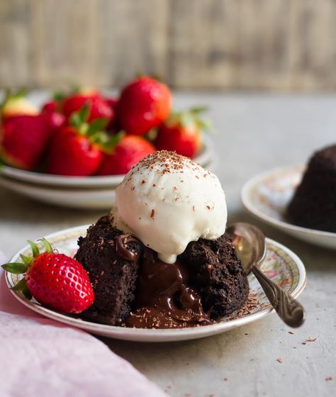 Chocolate Lava Cake - Eggless Molten Chocolate Cake Red Wine Chocolate Cake, Chocolate Lava Cake Recipe, Molten Cake, Soft Cake, Lava Cake Recipes, Molten Chocolate, Chocolate Lava, Chocolate Lava Cake, Lava Cake