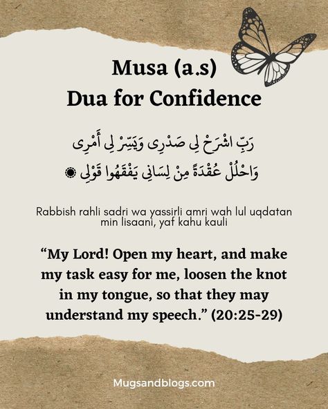 Dua for Confidence by Musa (a.s) 🤍🦋 This Dunya Is A Prison For The Believers, Dua For Hair Fall, Dua For Hair, Short Dua, Quranic Duas, Muslim Words, Powerful Dua, Coran Quotes, Islam Quotes About Life