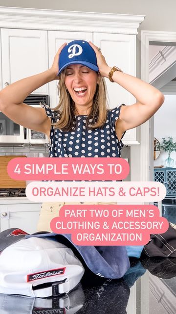 Sparkles 🎀 SIMPLE EFFICIENT HACKS TIPS & TRICKS on Instagram: "4 SIMPLE WAYS TO ORGANIZE CAPS & HATS!! Welcome to part two of men’s clothing and accessory organization but honestly this works for any type of ball cap no matter the gender! Everything is from @amazon and all is linked in my Linktree link in my bio! Let me know in the comments which one is your favorite! Thanks for watching! Like + follow along for more simple tips! #LifeHack #LifeHacks #SimpleHacks #SimpleTips #Tips #TipsAnd How To Organize Ball Caps, How To Store Ball Caps, How To Store Baseball Hats, Ball Cap Organization, Baseball Cap Organization, Baseball Hat Organization, Ball Cap Storage Ideas, Ball Cap Storage, Baseball Hat Storage