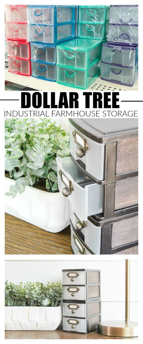 Dollar Tree Office, Industrial Farmhouse Living Room, Dollar Tree Storage, Industrial Farmhouse Decor, Dollar Tree Organization, Dollar Tree Decor, Dollar Tree Diy Crafts, Diy Dollar Store Crafts, Industrial Farmhouse