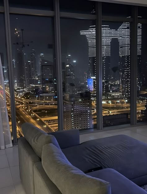 Penthouse At Night, Penthouse Night, Penthouse Aesthetic, Penthouse View, Nyc Penthouse, City View Apartment, Aesthetic Apartment, Apartment View, High Rise Apartments