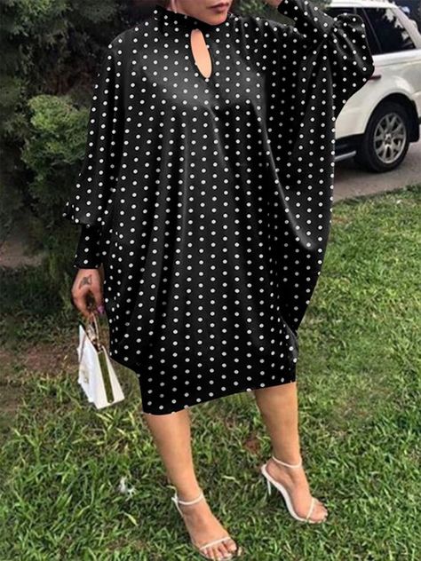 Fashion Elegant Style Dresses Online Shopping | stylewe American Quotes, Spring Dresses Women, Dot Print Dress, Vestido Plus Size, Long Midi Dress, Urban Dresses, Polka Dress, Daily Dress, Cutout Dress