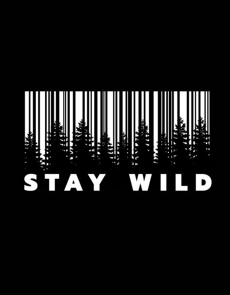 This Print Ready Stay Wild Themed T-shirt Design features illustration of barcode and tree line with placeholder for text. Ideal design for jungle related T-Shirt. Modify and download this template for your next T-Shirt design. Jungle T Shirt Design, Text T Shirt Designs, Aesthetic Tshirt Print Designs, Tshirt Printing Design Illustration, Tshirt Text Design, Aesthetic T Shirt Design, Tshirt Design Template, T Shirt Text Design, Organic Cleaning