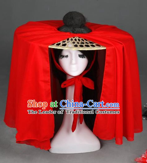 Chinese Hat Traditional, Chinese Hat, Bamboo Hat, Veil Hat, Red Veil, Bamboo Hats, Chinese Bamboo, Veiled Hats, Chinese Ancient