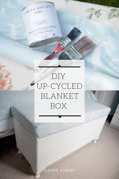 Readers of the blog will know how much we love an up-cyling project, so when frequent contributor, the lovely Deobrah from Bang on Style, got in touch about a make and do project we were pretty excited to see the results! Armed with Laura Ashley fabric and paint, Deborah wanted to give her old beloved blanket box a new lease of life. Join us as we take a peek at how she got on… Box Upcycle, Laura Ashley Furniture, Laura Ashley Fabric, Blanket Box, Paint Primer, Green Paint, Laura Ashley, Craft Activities, Floral Fabric