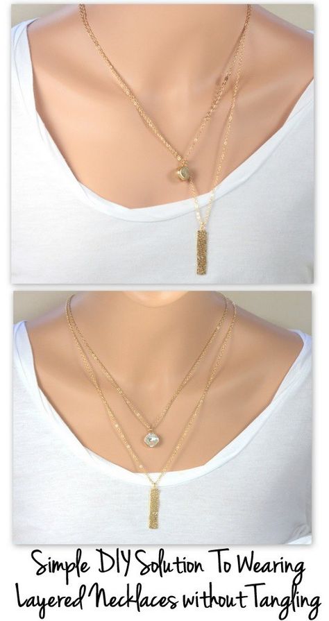 I LOVE the layered look of dainty necklaces worn at different lengths but I stopped wearing them because they would constantly get twisted together and look like a mess. Usually the clasps would co… Necklaces Ideas, Dainty Diamond Necklace, Coin Pendant Necklace, Fine Silver Jewelry, Wear Necklaces, Gold Diamond Necklace, Gold Heart Necklace, Silver Jewelry Fashion, Beaded Jewelry Patterns