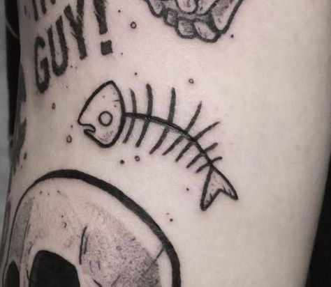 Scary Patchwork Tattoos, Dark Minimal Tattoo, Gothic Stick And Poke Tattoo, Matching Tattoos Creepy, Creepy Patchwork Tattoo, Simple Filler Tattoos, Creepy Small Tattoos, Small Punk Tattoos, Neck Tattoos For Men Black