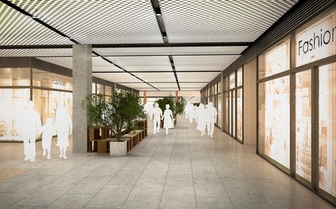 Arcade Architecture Design, Ground Floor Retail Architecture, Flagship Store Architecture, Shopping Arcade Architecture, Arcade Architecture, Modern Bohemian, Open Up, Event Space, Architect Design