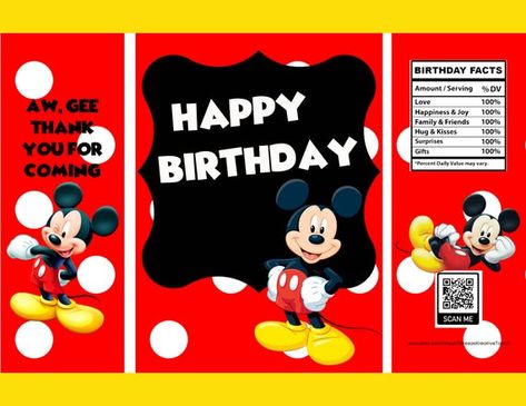 Check out this item in my Etsy shop https://www.etsy.com/listing/1029171095/printable-chip-bags-treat-bags-birthday Mickey Mouse Party Favors, Shark Party Favors, Mickey First Birthday, Mickey Mouse Themed Birthday Party, Fiesta Mickey Mouse, Water Bottle Labels Baby Shower, Mouse Party, Birthday Crafts, Spiderman Birthday