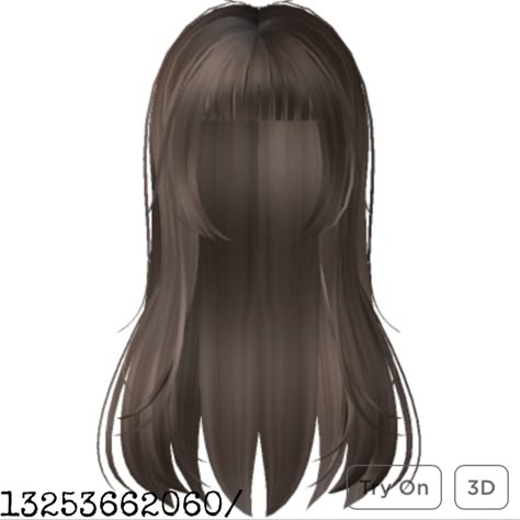 Roblox Id Codes For Hair, Roblox Hair Codes Brown, Roblox Brown Hair, Brookhaven Codes Hair, Roblox Codes Hair, Roblox Hair Id, Roblox Hairs, Brown Hair Roblox Id, Roblox Id Codes