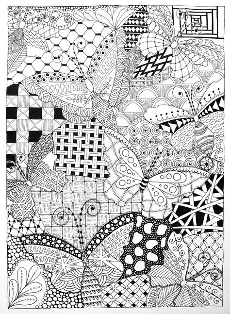 Drawing Flowers Ideas, Coloring Pages For Teenagers, Abstract Coloring Pages, Drawing Flowers, Collage Techniques, Flowers Ideas, Secret Gardens, Watercolor Paintings Easy, Printable Coloring Sheets