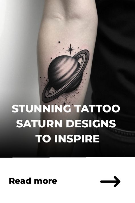 Stunning Tattoo Saturn Designs to Inspire Saturn Tattoo Design, Saturn Tattoo, Themed Tattoos, Planet Ring, Foot Tattoos For Women, Astrological Symbols, Spiritual Tattoos, Sternum Tattoo, Japan Tattoo