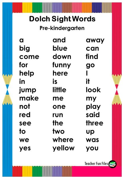 Sight Word Worksheets Free, Kindergarten Sight Words List, Dolch Word List, Dolch Sight Word List, Sight Words Worksheets, Basic Sight Words, Sight Word Fluency, Sight Word Sentences, Sight Words Printables