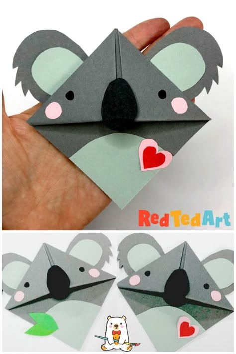 Koala Art For Kids, Koala Activities For Kids, Koala Craft Preschool, Australian Crafts For Kids, Koala Activities, Koala Craft For Kids, Koala Kids Craft, Koala Crafts, Koala Bookmark