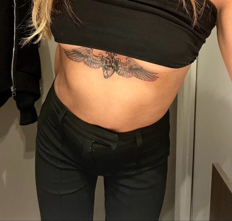 Wings Sternum Tattoo, Heart With Eyes, Sternum Tattoo, Tattoos