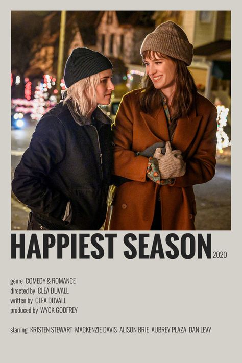 Happiest Season Movie Poster, Happiest Season Poster, Wlw Movies To Watch, Gay Movie Poster, Happiest Season Movie, The Happiest Season, Movie Minimalist, Album Prints, Happiest Season