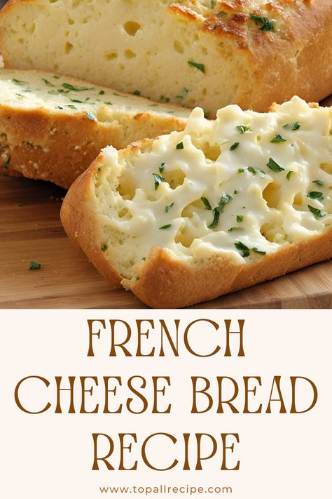 The French Cheese Bread recipe combines the rich, savory flavors of melted cheese with a soft, airy bread. With a crispy golden crust and tender interior, it's perfect for serving alongside soups, salads, or as a delicious snack. This easy-to-make bread is a delightful twist on traditional French loaves. Vegan Wheat Bread Recipe, Cheese Bread Recipe, Wheat Bread Recipe, French Cheese, Cheesy Bread, Homemade Cheese, Easy Bread Recipes, Crumbled Bacon, Cheese Bread