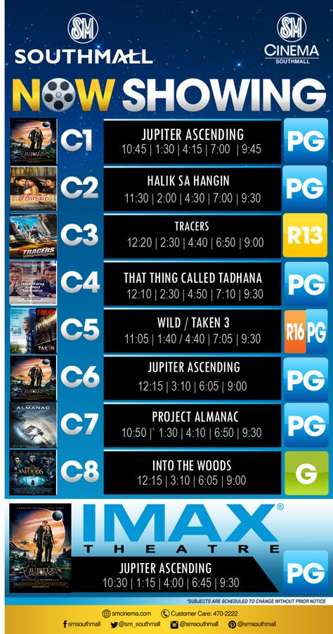 Cinema Schedule for February 5, 2015 The Raid 2, 22 Jump Street, Jupiter Ascending, Jump Street, Movie Schedule, Edge Of Tomorrow, The Third Person, The Boy Next Door, Fast And Furious