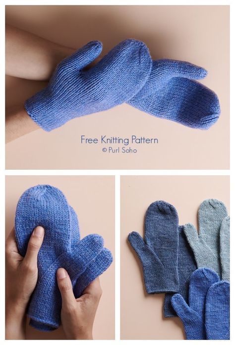 Hand Knit Mittens Free Pattern, Free Mitten Knitting Patterns, Knit Mittens Pattern, Baby Mittens Knitting Pattern, Mittens Template, Knitting Mittens, Knitted Gloves Mittens, Knitting Gloves Pattern, Knitted Mittens Pattern