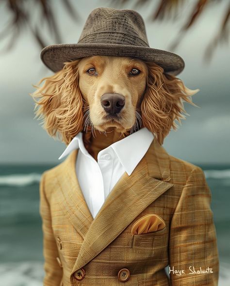 Doggie Clothes, Animals In Clothes, American Cocker Spaniel, Animated Animals, Animal Portraits, Animal World, Animal Fashion, Cocker Spaniel, The Dogs