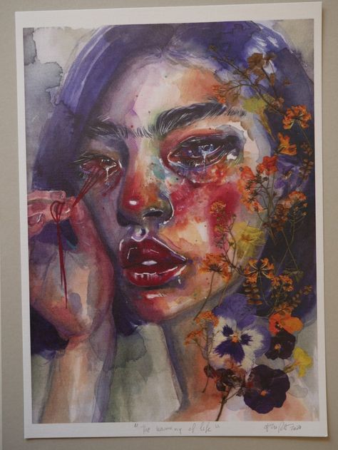 Art Watercolor Ideas, Elena Rossato, Thinking Painting, Drawing Gouache, Face Details, Instagram Face, Arte Grunge, Watercolor Art Paintings, Arte Van Gogh