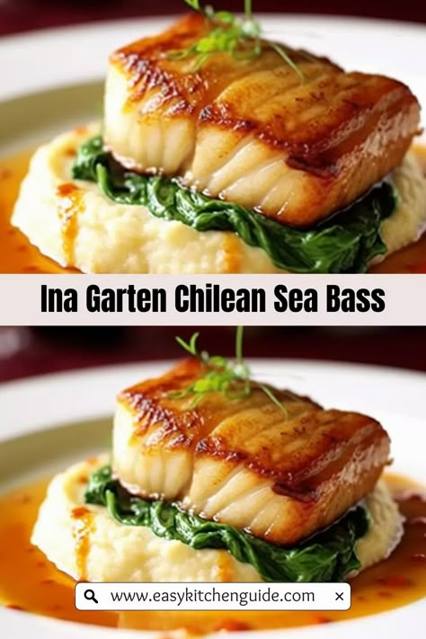 Sea Bass Recipes Healthy, Best Ina Garten Recipes, Sea Bass Recipes, Fish Dinner Recipes, Seafood Entrees, Ina Garten Recipes, Kitchen Guide, Fish Recipes Healthy, Fish Dinner