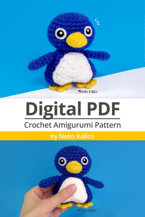 Baby penguin Amigurumi Crochet Pattern - Super Mario 64 Nintendo. Pattern available on Ko-fi. Mario Penguin, Mario Pattern, Mario Crochet, Penguin Amigurumi, Rainbow Loom Designs, Loom Designs, Baby Penguins, Adult Crafts, Rainbow Loom